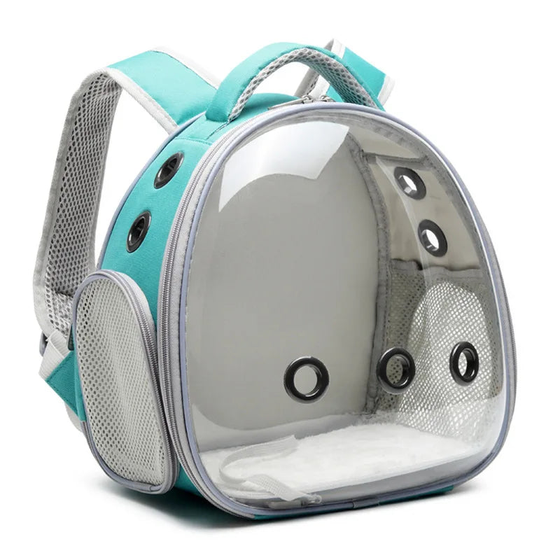 Bird Carrier Travel Backpack - Portable Acrylic Bubble Cage for Parrots and Small Birds, Outdoor Hiking & Travel Pet Bag