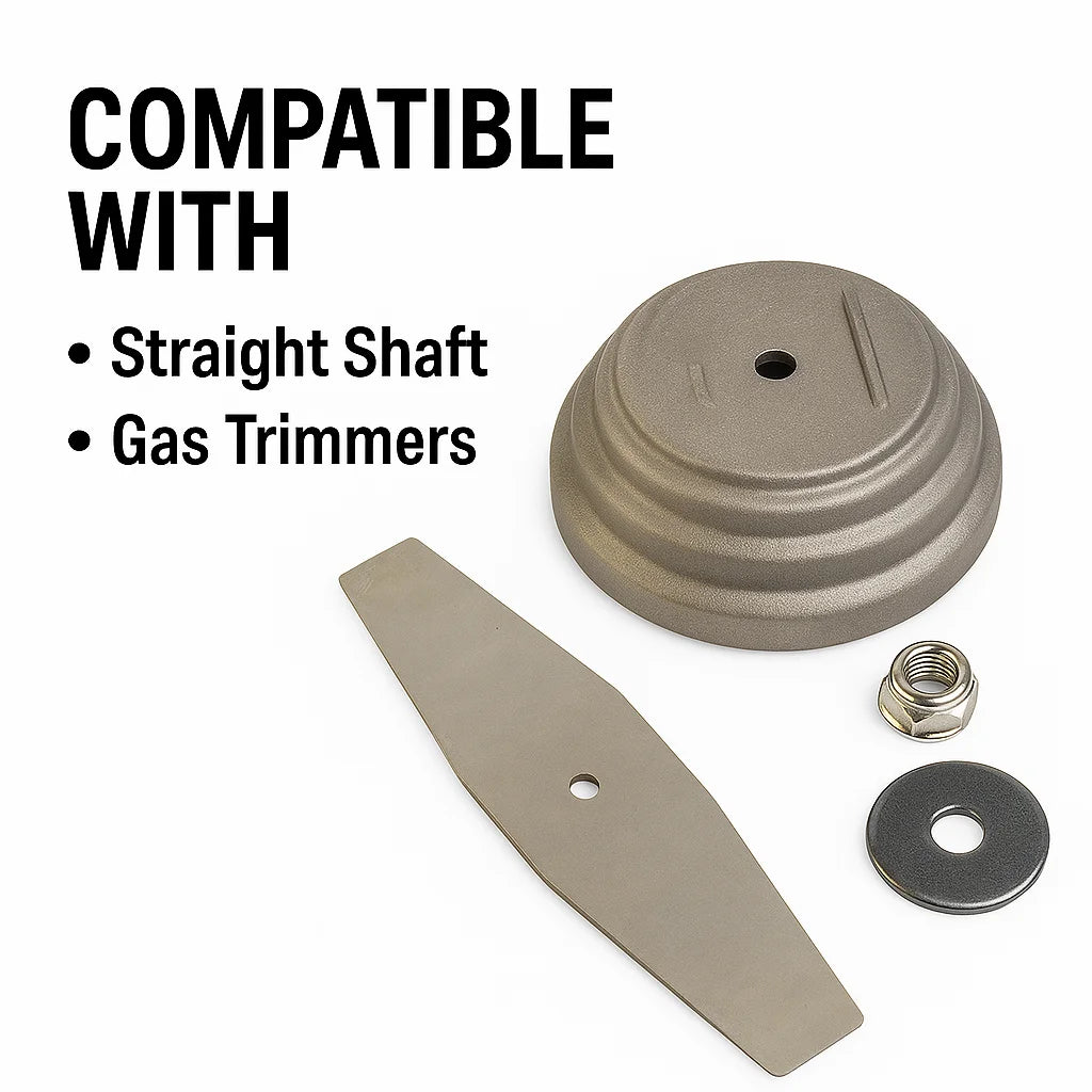 Universal Metal Saw Blade Kit - Grass Trimmer & Lawn Mower Accessory with Plastic Cover and Screws
