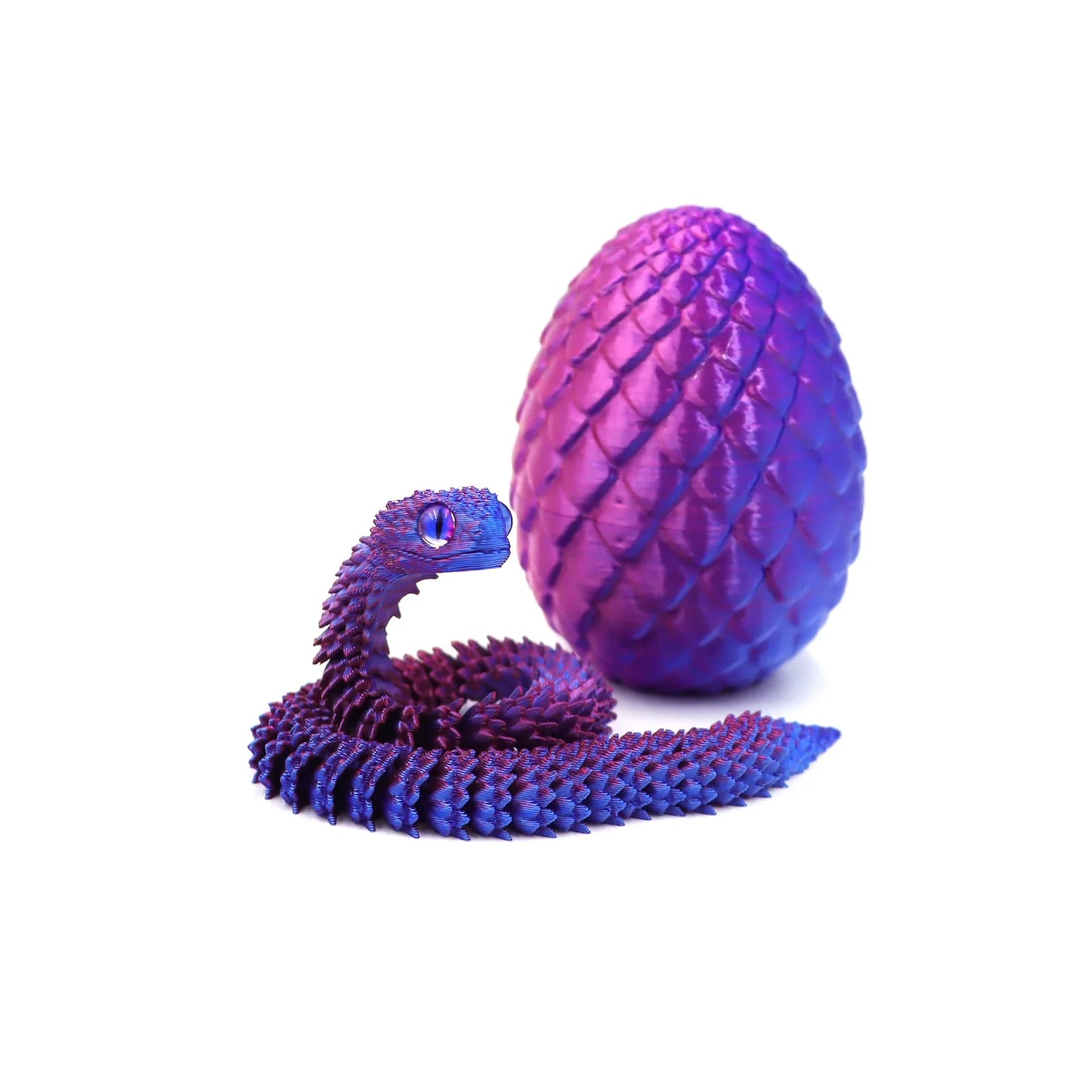 3D Printed Snake Egg Action Figure – Creative Stress Relief Rotatable Desktop Ornament & Anime-Inspired Toy Gift