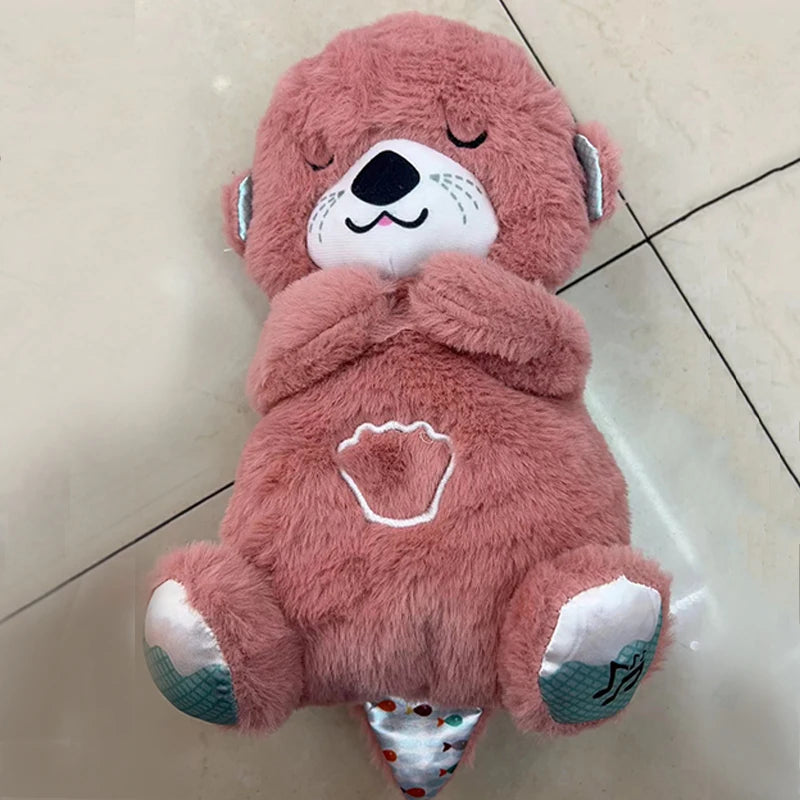 Soothing Baby Plush Bear Doll – Breathing, Musical Sleep Companion with Sound and Light for Newborns, Perfect Gift