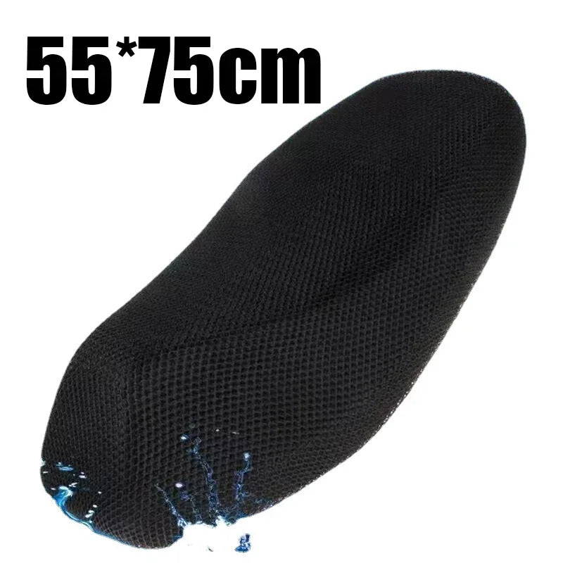 Summer Cooling 3D Mesh Motorcycle Seat Cover – Breathable Anti-Slip Scooter Cushion Protection Pad with Grid Design