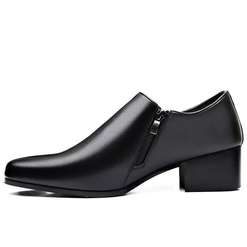 Men’s Genuine Leather Pointed Toe Shoes - Business Wedding Dress Loafers with Stylish Formal Design