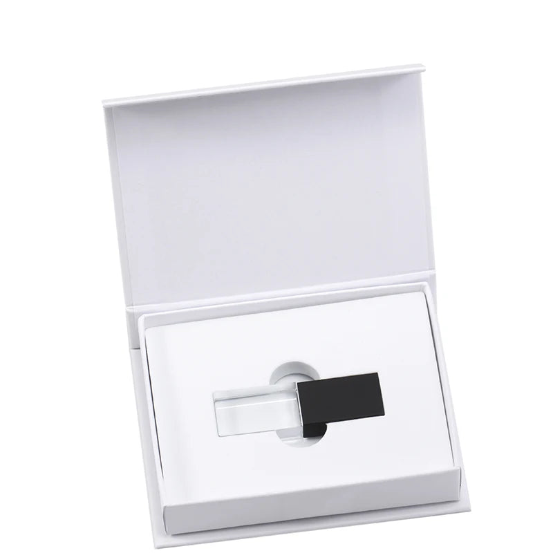 USB 2.0 Crystal Flash Drive - 4GB-128GB High-Speed Memory Stick, Wedding Gift & Photography Pendrive