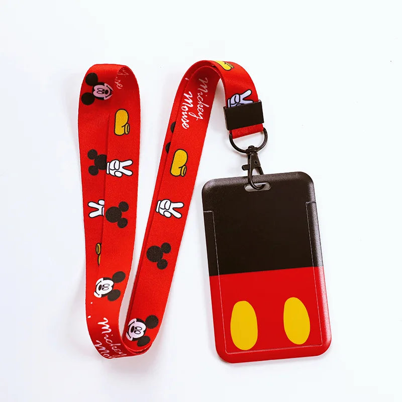 Disney Mickey ID Card Holder Lanyard – Girls Door Card Case, Hanging Rope Badge Holder, Neck Strap for Business Cards, Small Gift