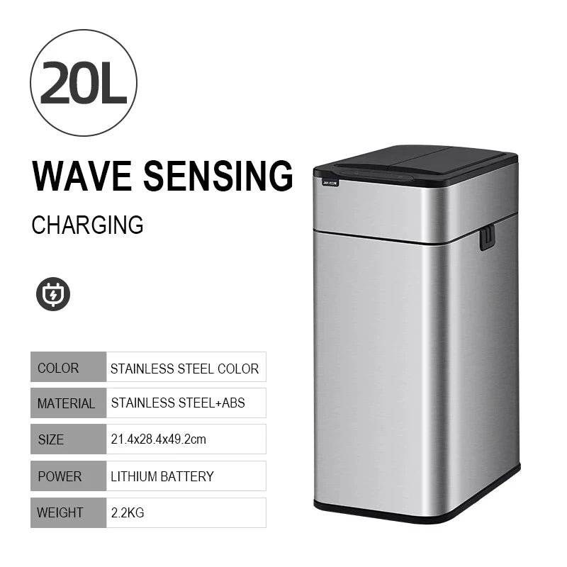 20L Stainless Steel Smart Sensor Trash Can — Automatic Kitchen Food & Waste Bin (15L/20L)