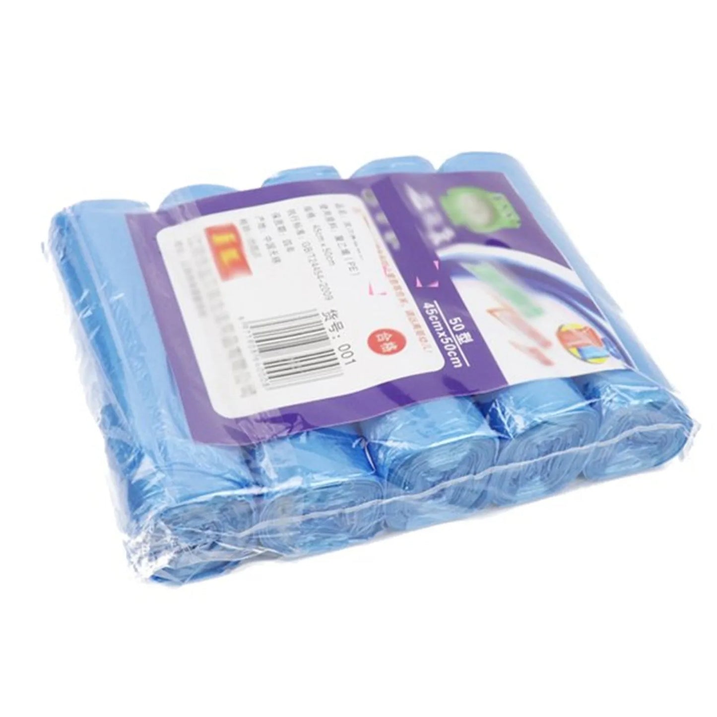 5 Rolls of 100 Disposable Small Trash Bags - Portable PE Wastebasket Liners for Office and Kitchen Waste Management