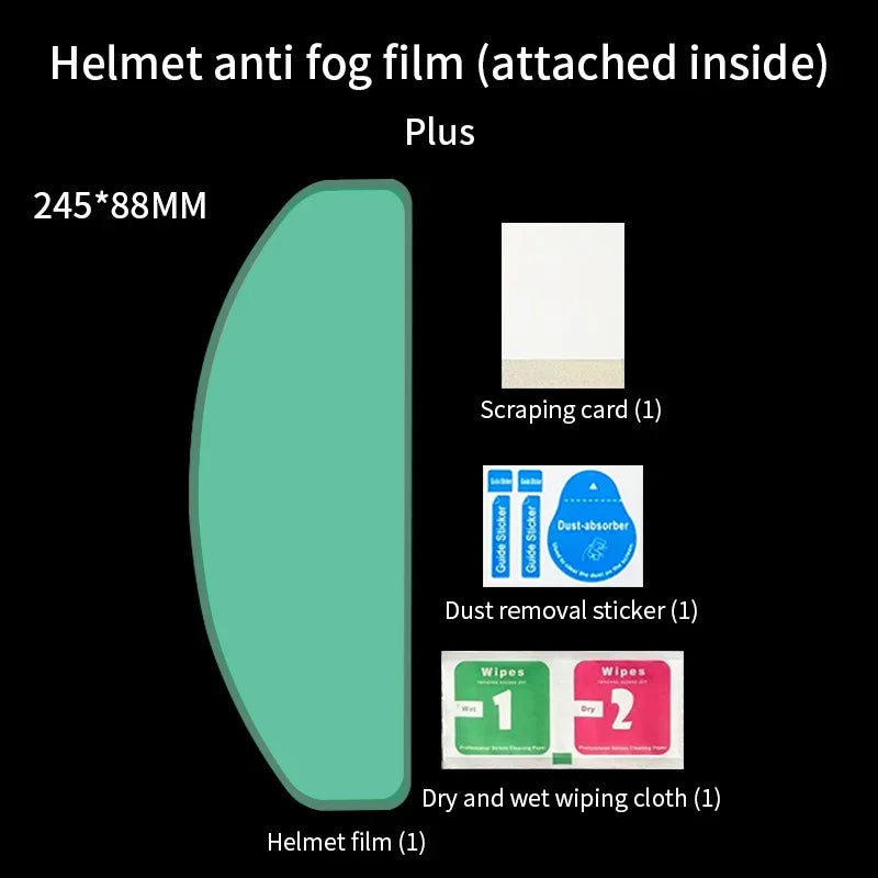 Universal Motorcycle Helmet Anti-Fog & Rainproof Film – Clear, Durable Nano Coating Sticker