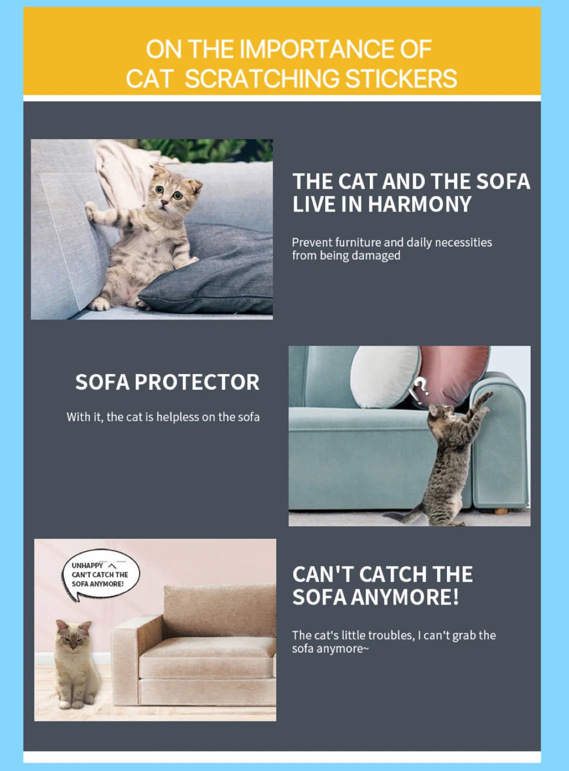 Cat Scratch Deterrent Tape: Transparent Self-Adhesive Furniture Protectors - Pet Training Tape 11.8"x9.8ft