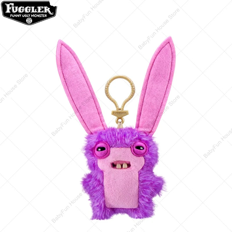 Original Fuggler Ugly Teeth Plush Keychain – Wide-Eyed Monster, Alien & Rabbit Peluche Pendant Toy