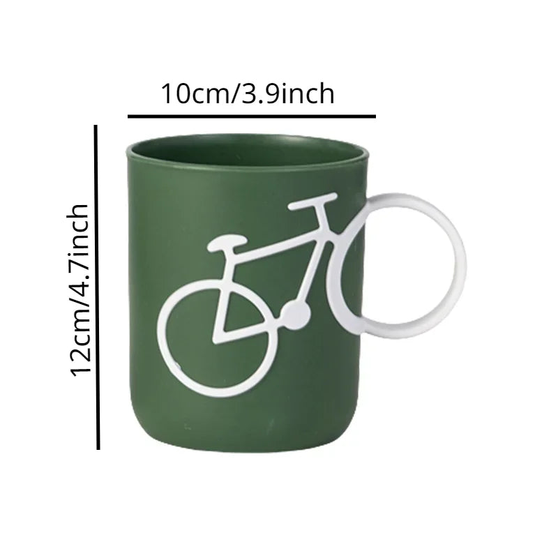 Household Mouthwash Cup with Bike Handle β Simple Brushing Cup for Couples, Dormitory and Bathroom Use