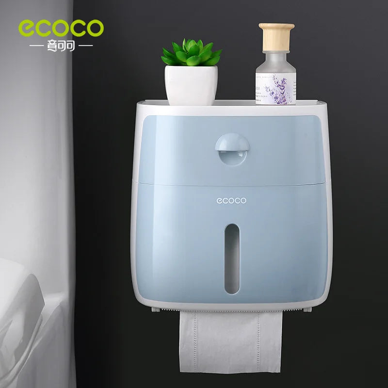 Portable Toilet Paper Holder - Wall-Mounted Bathroom Tissue Dispenser & Storage Box