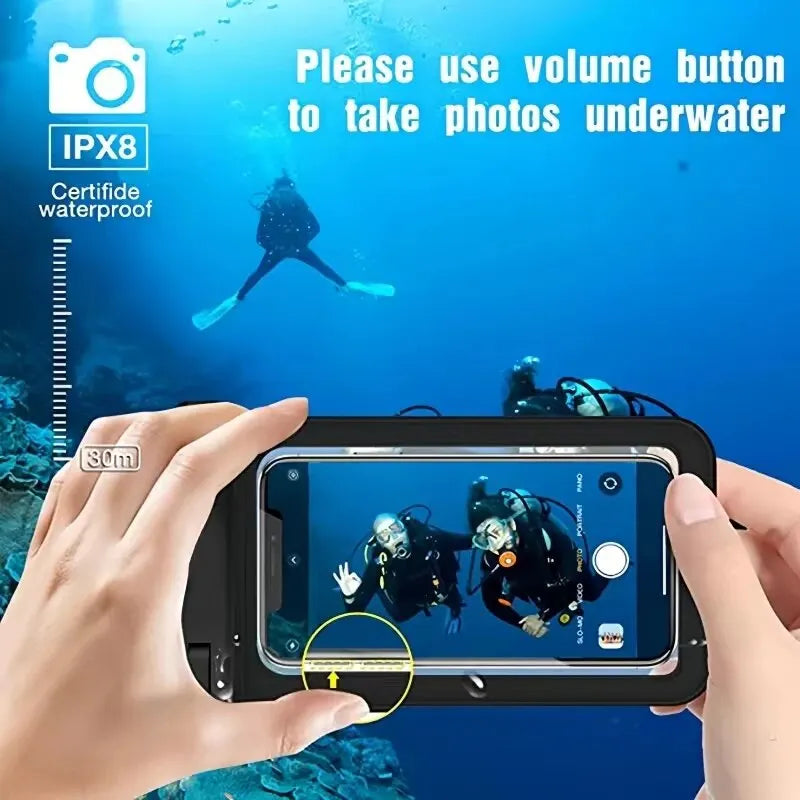 Universal Waterproof Phone Case: IPX8 Water-Proof Bag - Underwater Protector Pouch for iPhone 14 13 12 11 Pro Max Plus XS XR