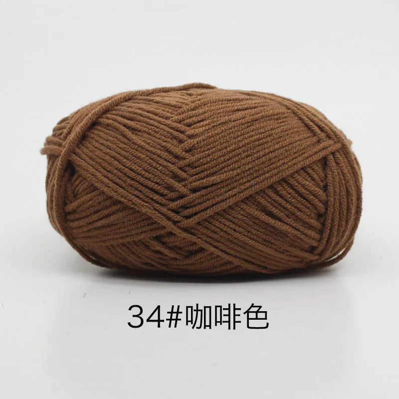 40-50g/Set 4ply Milk Cotton Knitting Yarn β Dyed Lanas for Crochet, Sweaters, Hats & Dolls, Affordable Craft Supplies