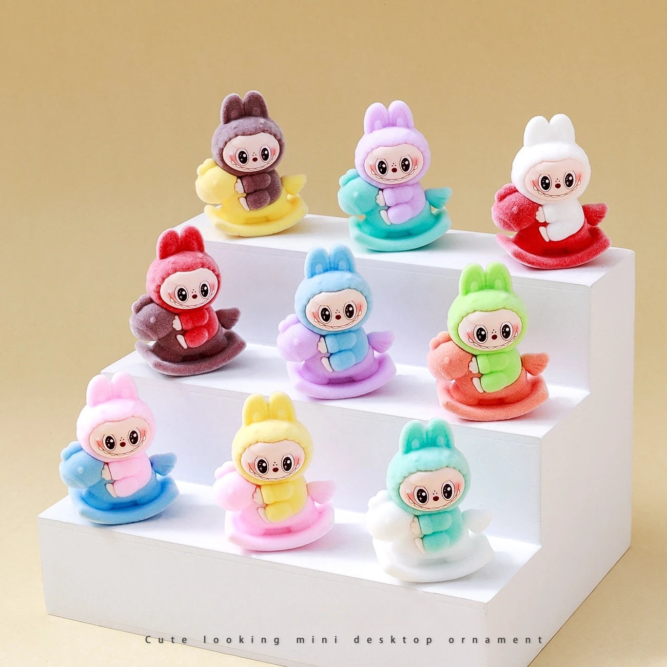 10pcs Babythree Rabbit Anime Flocked Action Figures Decorative Pendant Kawaii Desktop Dolls Toy Gifts