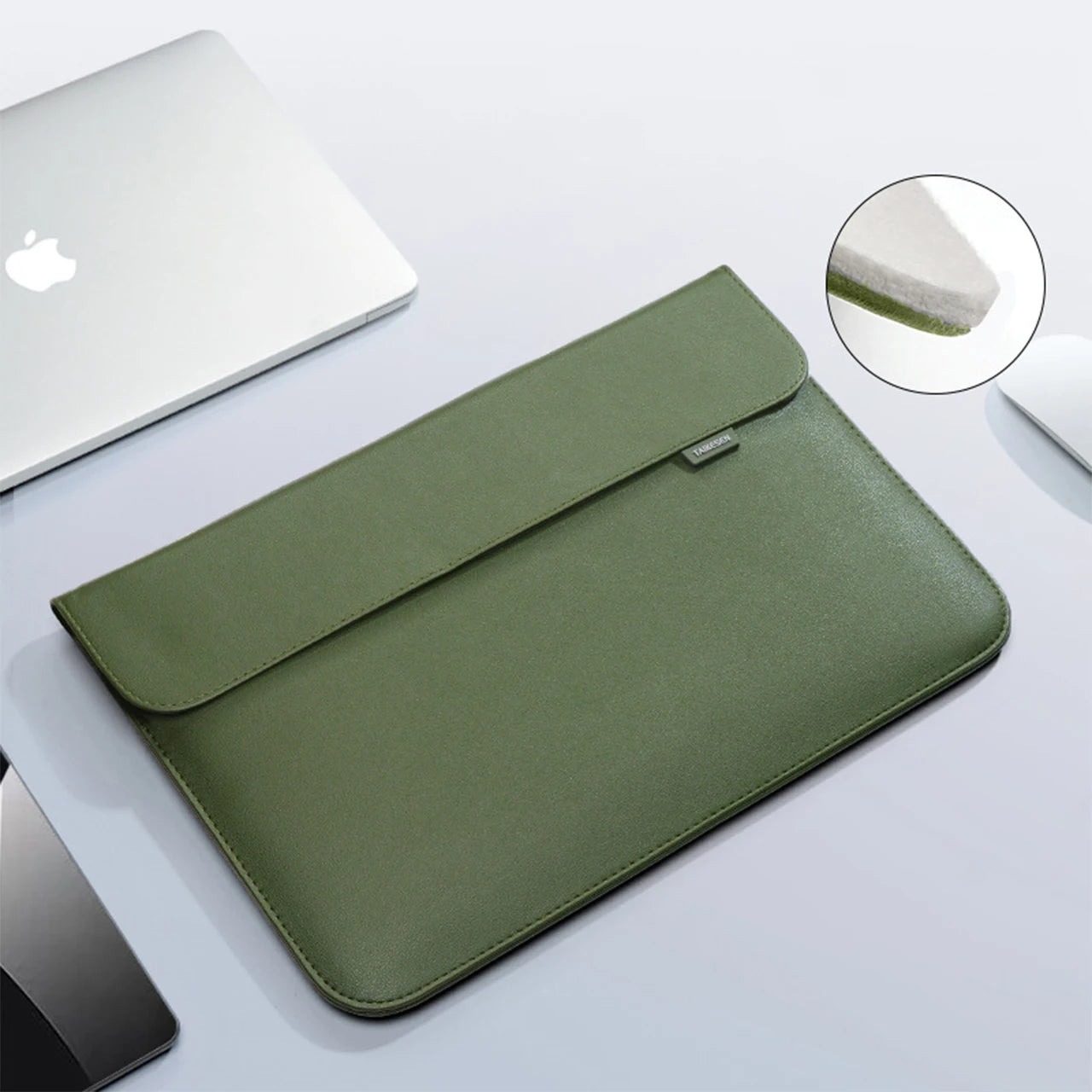 PU Leather Laptop Sleeve — Protective Bag Case for MacBook Air/Pro 13-16", Xiaomi, Huawei, Dell, HP, ASUS 14-15.6 Inch Notebooks