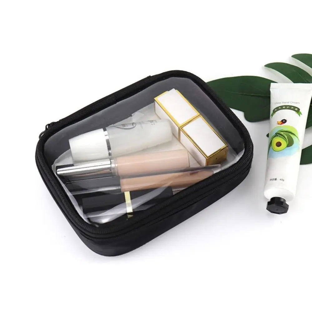 Transparent Travel Cosmetic Bag - Waterproof Zipper Makeup & Toiletry Organizer Case