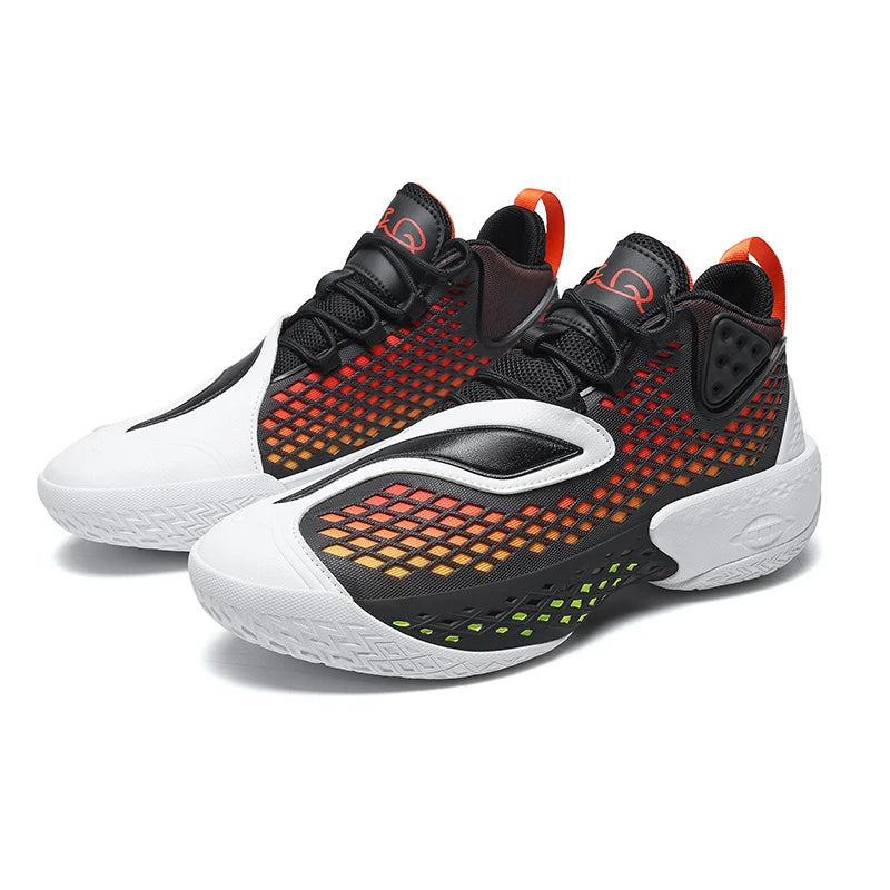 Men's Basketball Shoes - Breathable Mesh Sneakers with Soft Sole, Cushioning & Anti-Slip Outdoor Sports Design