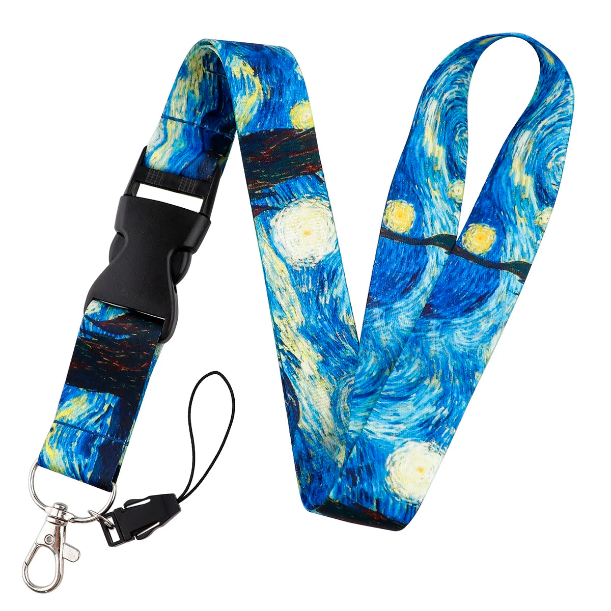 Van Gogh Starry Night Art Neck Strap Lanyard – Keychain Badge Holder for ID, Credit Card & Keys Accessories