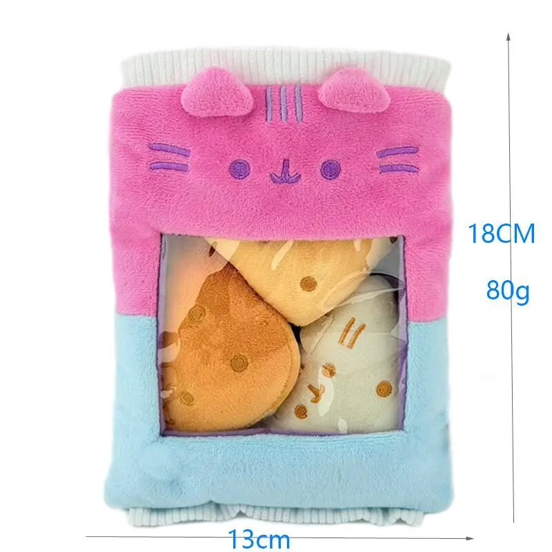 18cm Pusheen Fat Cat Plush Toy - Cute Arcade Game-Inspired Stuffed Doll with Soft Drink Can and Game Controller Designs