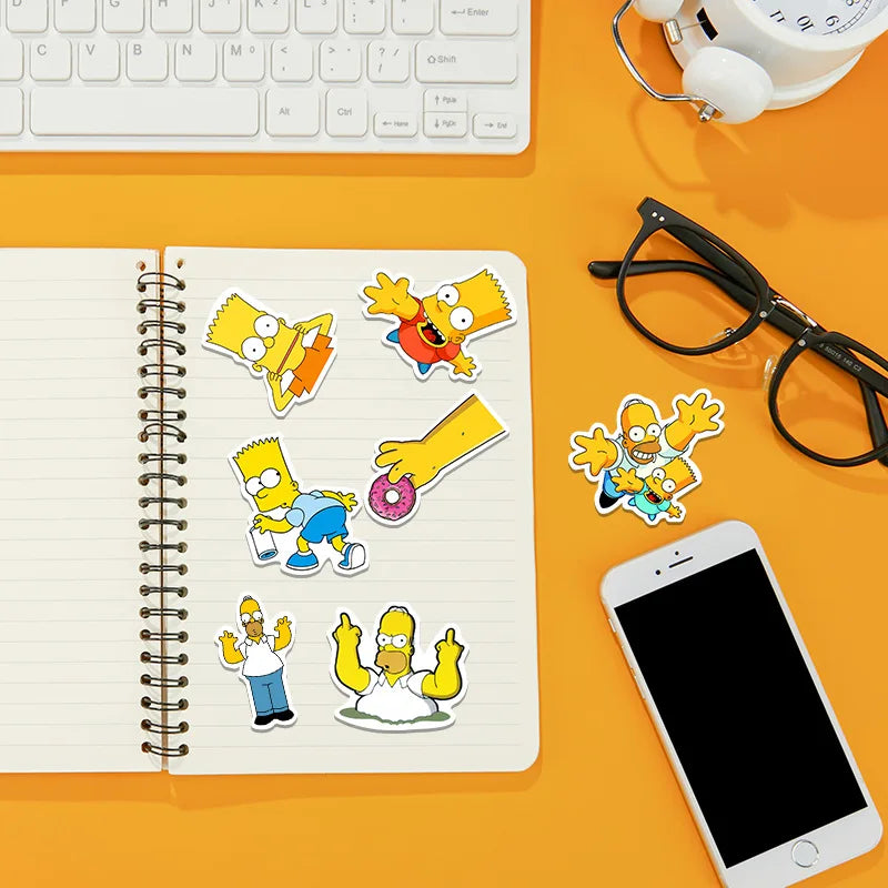 Cartoon Waterproof Stickers – 50/100-Piece Decorative Graffiti Decals for Luggage, Skateboards & Laptops