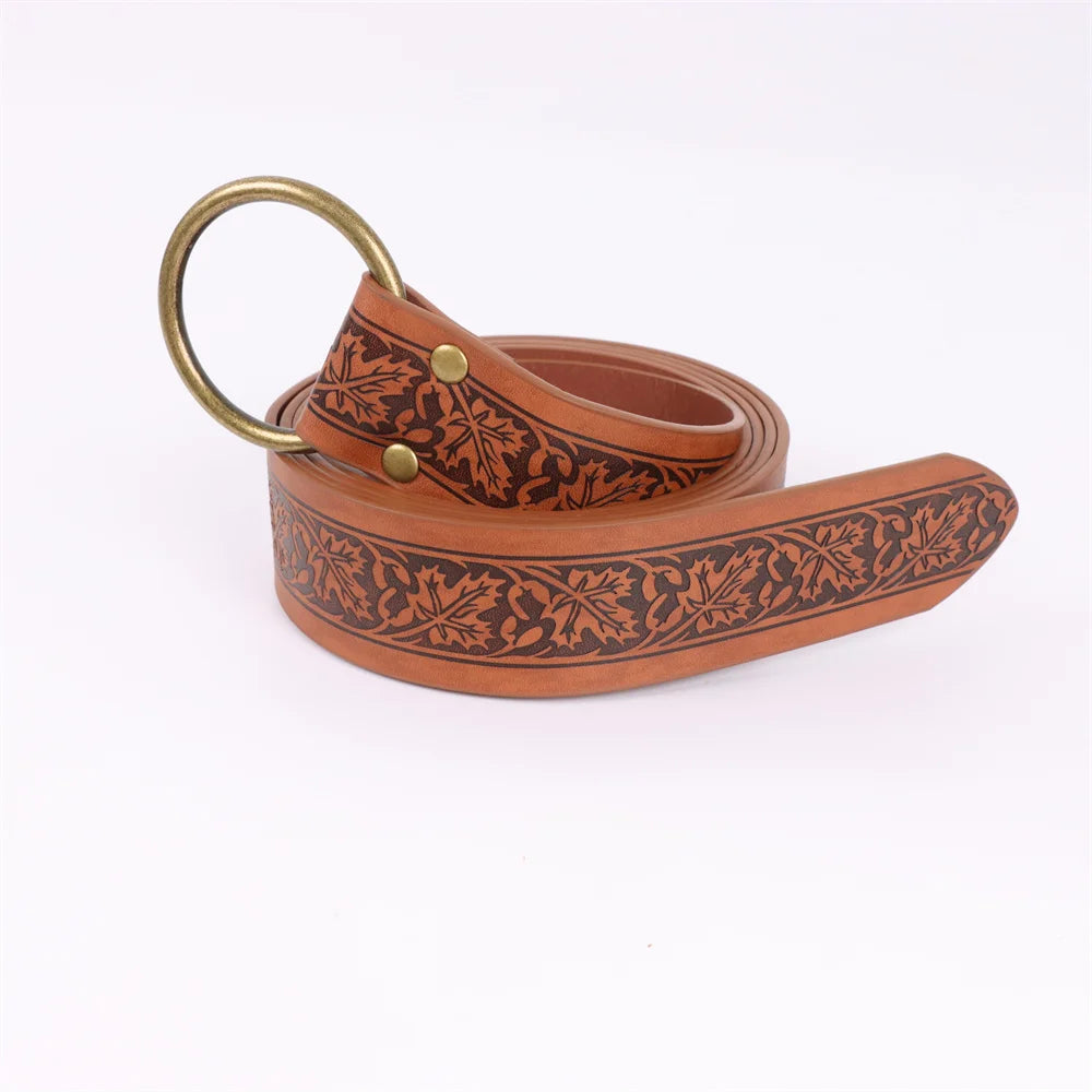 6PCS Medieval Cosplay Belts β Elf Leaf Embossed Leather with Potion Bottle, Viking Halloween