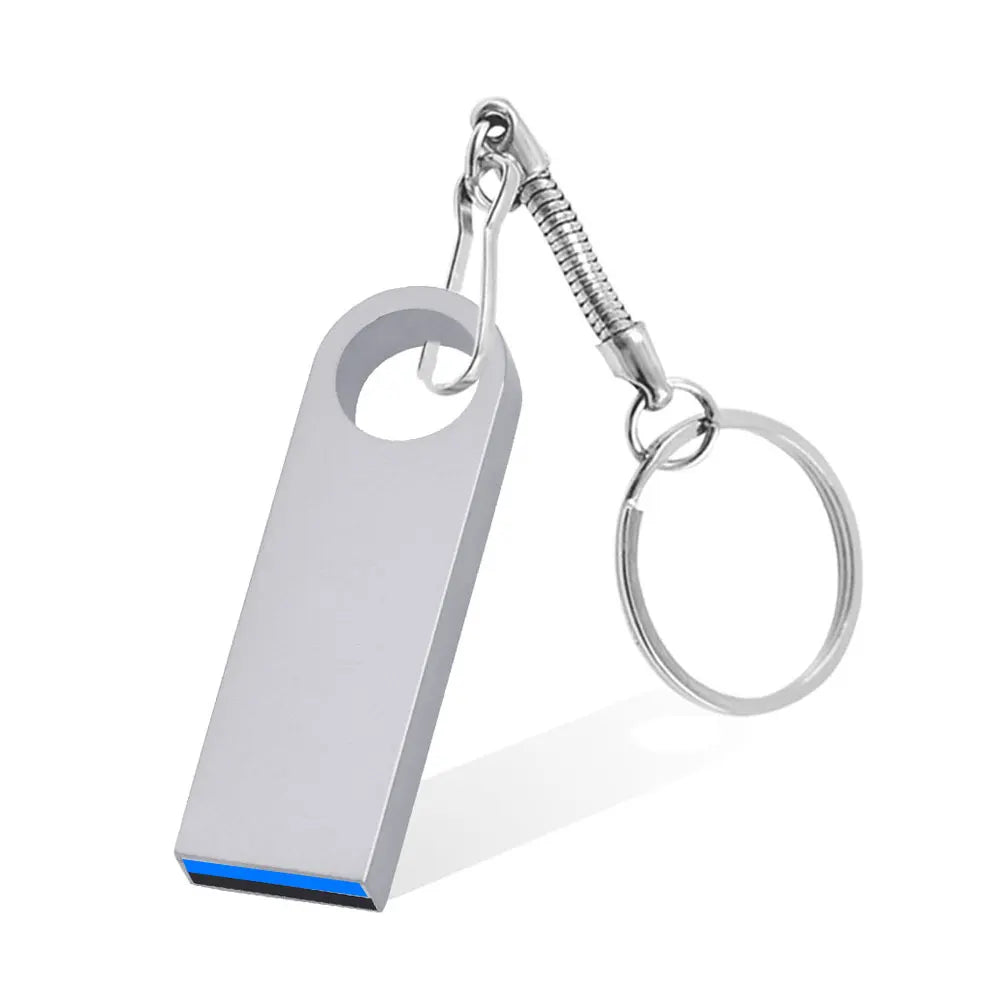 Metal USB 3.0 Flash Drive Keychain – High-Speed Pen Drive 8GB/16GB/32GB/64GB/128GB Memory Stick