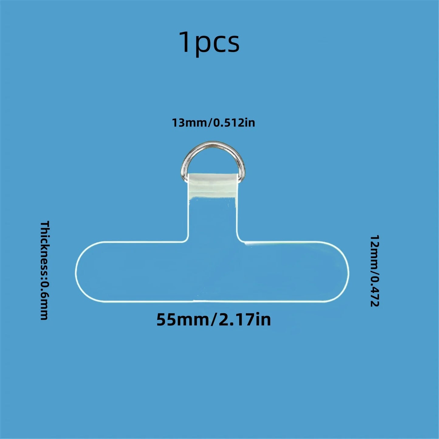 Transparent Phone Anti-Lost Lanyard Card β 1/3/5/10PCS TPU Universal Tether Tab with Loop Hole, Strap Patch & Cord Clip Gasket