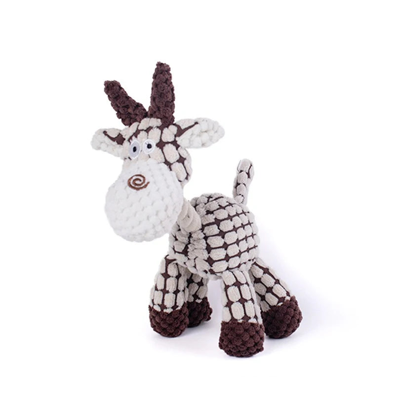 Interactive Pet Sound Toy – Cotton Rope Donkey Plush for Dog & Cat Bite Training, Grey & Brown