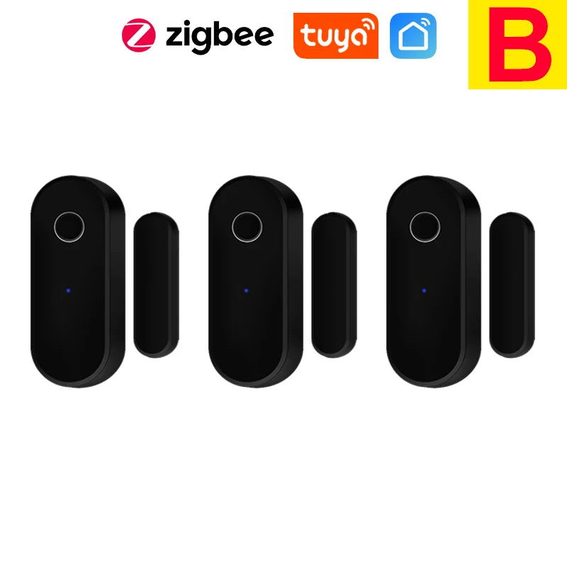 Tuya Smart Zigbee Door & Window Sensor β Black Open/Close Detector for Smart Home Security, Compatible with Smart Life App