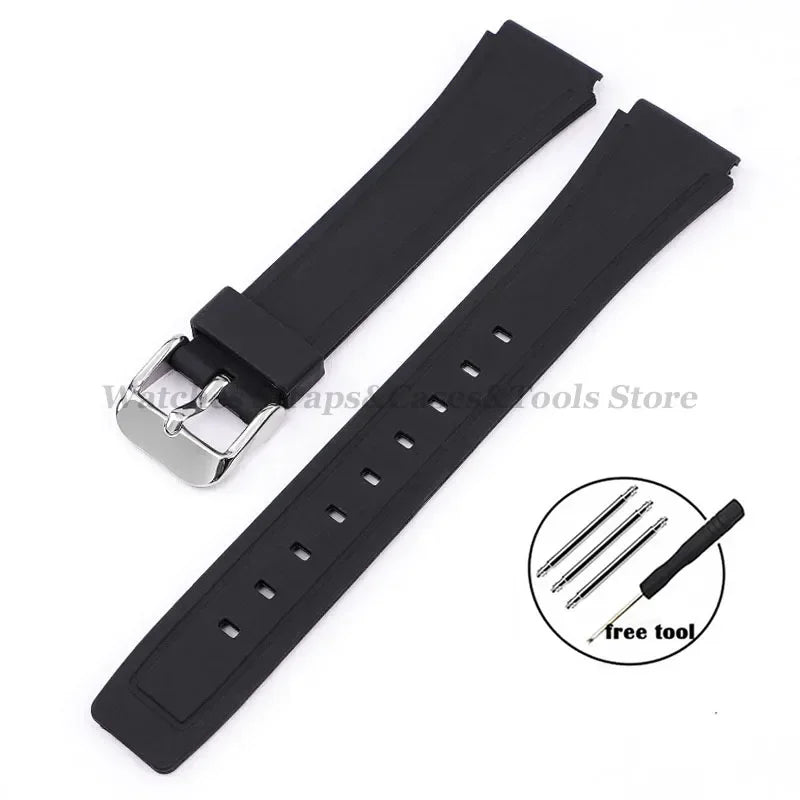 18mm Silicone Watch Strap for Casio F84 F91W - Replacement Band for F105 F108 FA158 F168 AE1200 AE1300 Watches