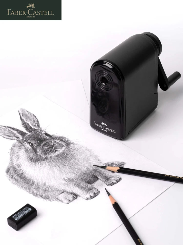 Faber Castell Artists Long Point Pencil Sharpener - Manual for Art Charcoal Pencils - Adjustable Points for Drawing & Sketching Pencils