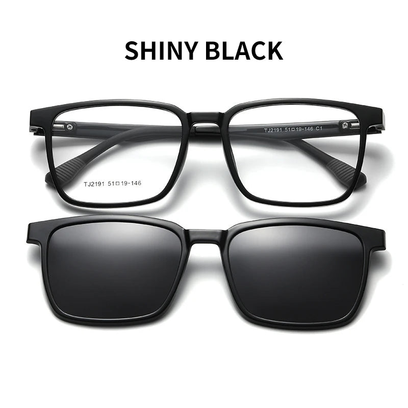 VICKY Flip-Up Magnetic Clip-On Prescription Sunglasses - TR90 Polarized Myopia Glasses Night Vision Reading Eyewear for Men & Women
