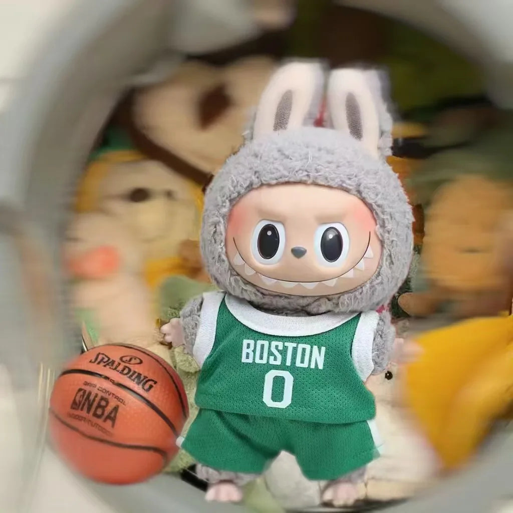 17cm Labubu Doll Clothes β First & Second Generation Basketball Outfit for Handmade Doll Gift