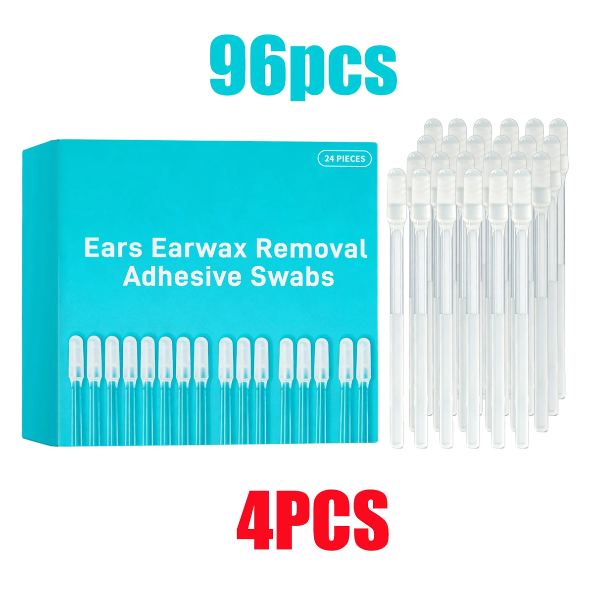 24-Piece Ear Wax Removal Kit - Soft Gel Ear Cleaning Sticks for Gentle Ear Care for Adults and Kids