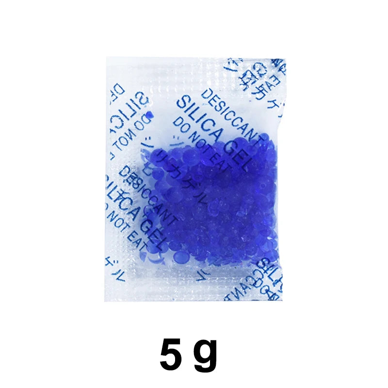 Blue Silica Gel Desiccant Sachets β 1g/5g, 10/20/50/100 Bags Moisture Absorber for Kitchen & Storage