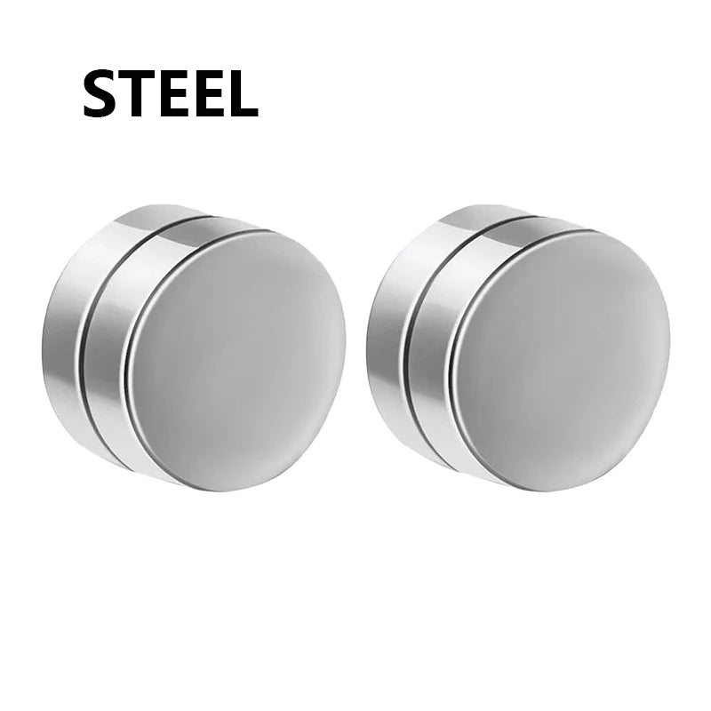 Non-Piercing Magnetic Ear Clips - Round Circle Fake Earrings for Men & Women Fashion Jewelry