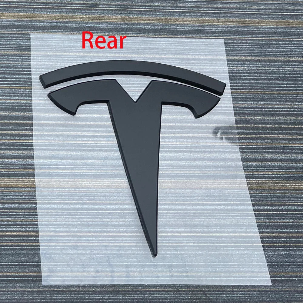 Tesla Model 3 & Y Logo Sticker – Front Hood & Rear Trunk Badge Car Accessory