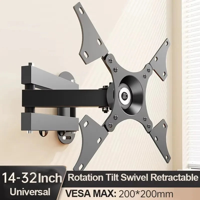 Universal Adjustable TV Wall Mount Bracket – Rotatable Holder for 14-32" LCD & LED Flat Panel Monitors