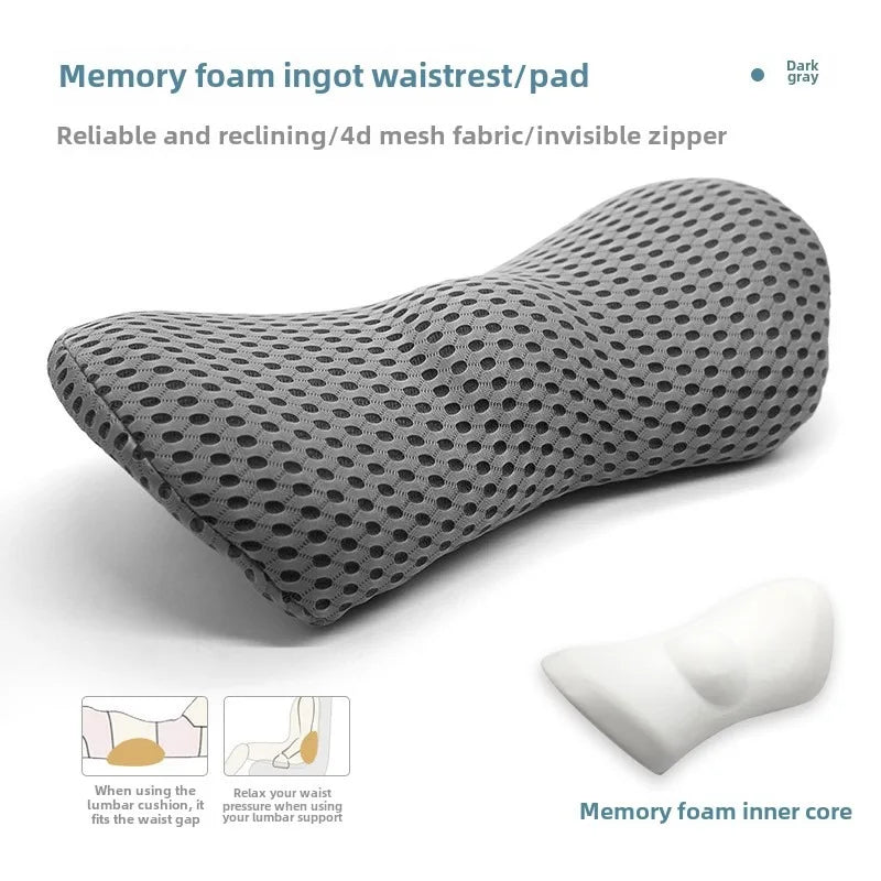 Breathable Memory Foam Cushion – Car Seat, Waist & Lumbar Support Pillow, Bed & Sleeping Interior Accessories
