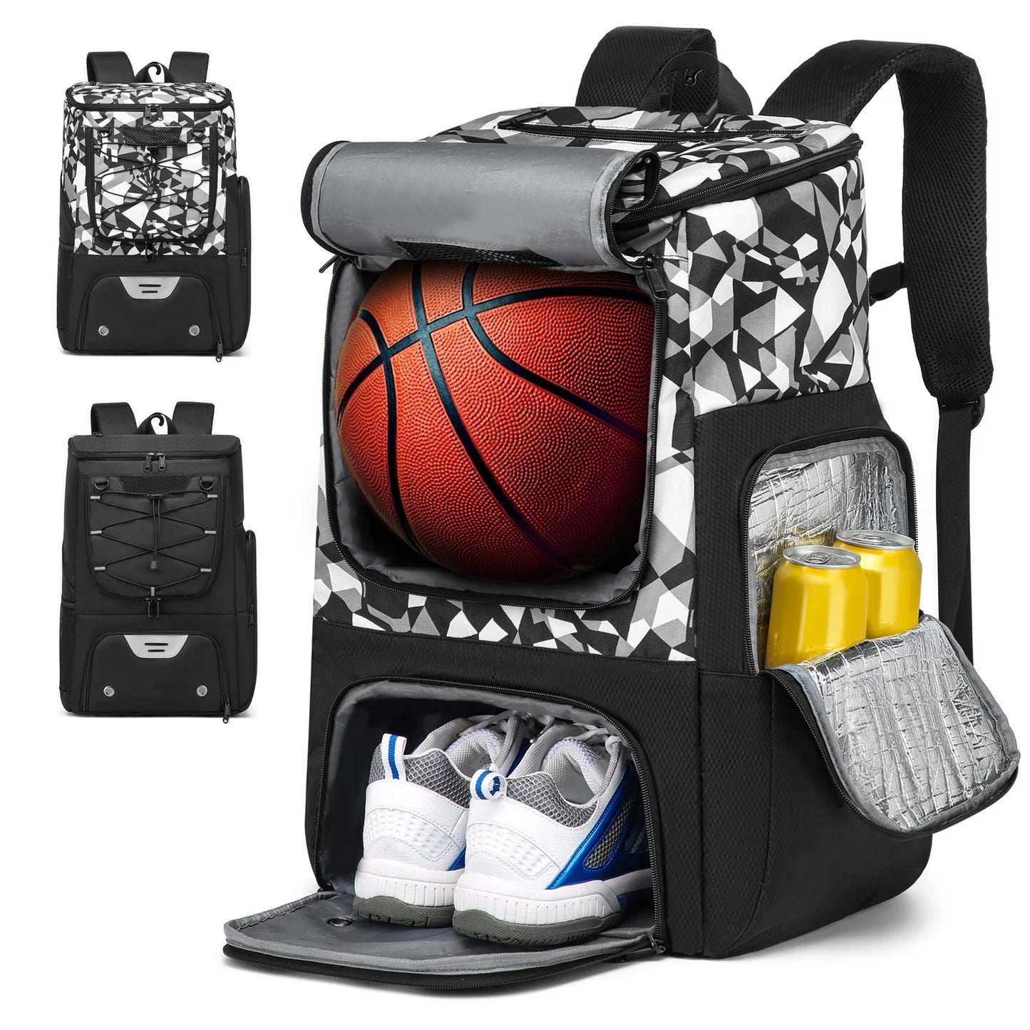 Basketball Sports Backpack - Multi-Sport Storage Bag with Separate Shoe Compartment for Training and Outdoor Use