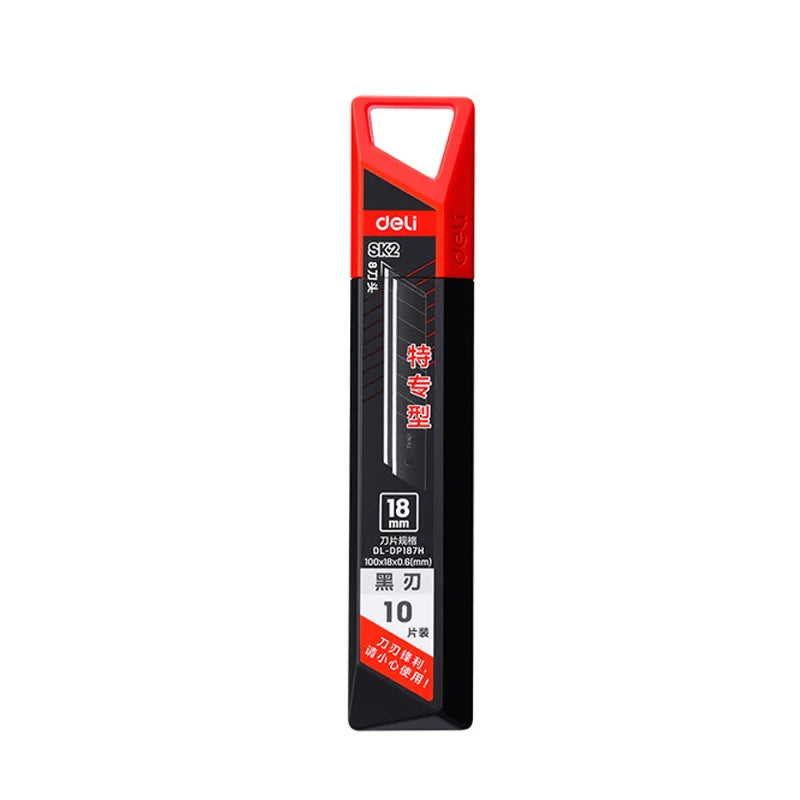 Pro Aluminum Utility Knife 18mm - SK2 Black Blade Heavy-Duty Box Cutter with 10 Replacement Blades
