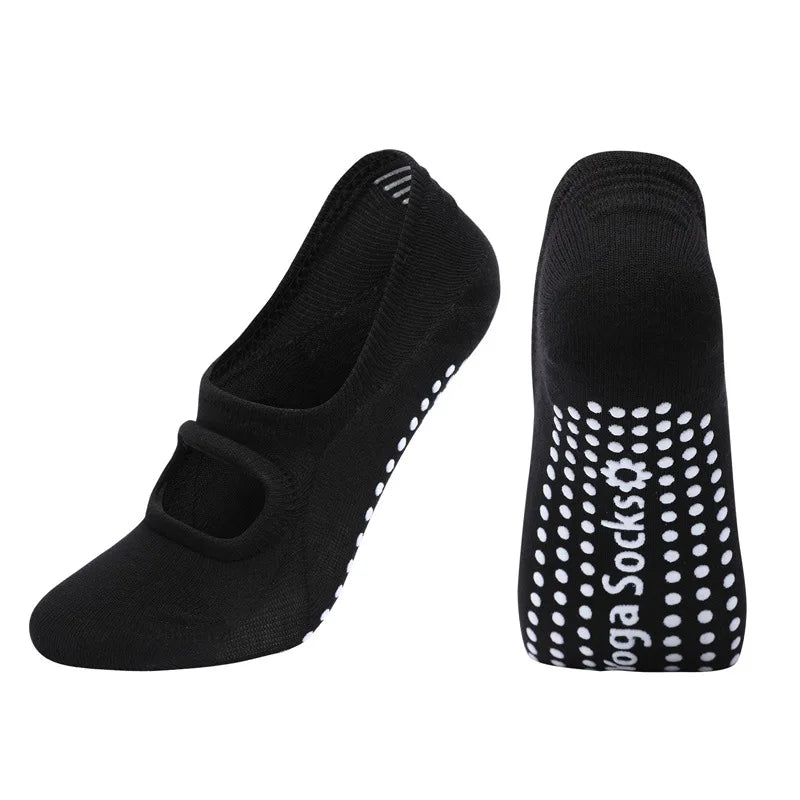 Backless Pilates Grip Socks - Invisible Yoga, Dance & Fitness Floor Socks