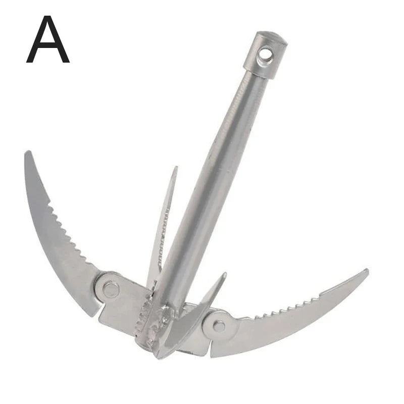 Outdoors Grappling Hook Survival Tool with Rope – Folding Boat Anchor for Canoes & Fishing Supplies