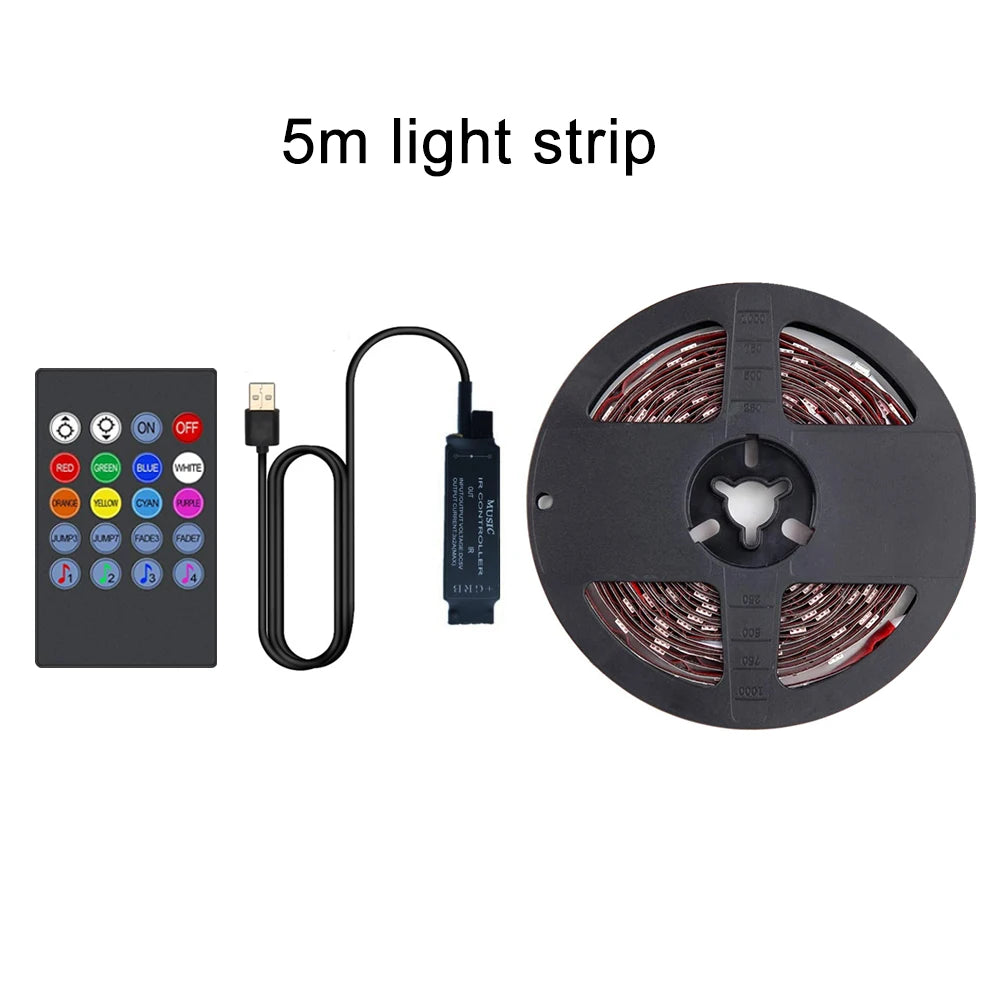 TV Backlight RGB LED Strip Light - Music Sync USB Powered for TV, Mirror & PC