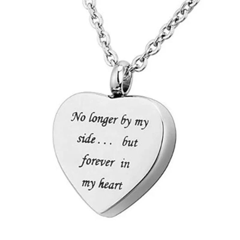 Custom Stainless Steel Heart Cremation Urn Necklace – Memorial Ash Keepsake Pendant with Funnel Fill Kit