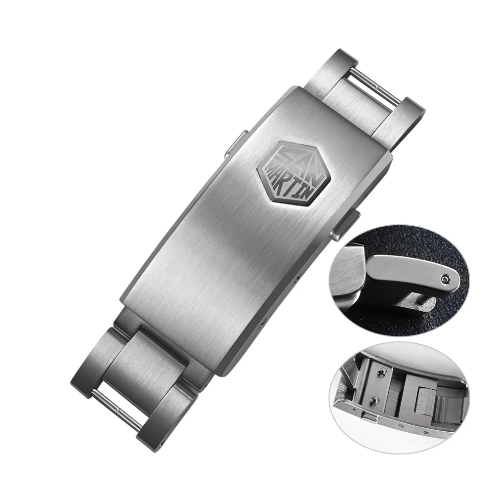 San Martin Fly Adjustable Clasp — 16mm Watch Bracelet Buckle Folding Clasp (Non-Universal)