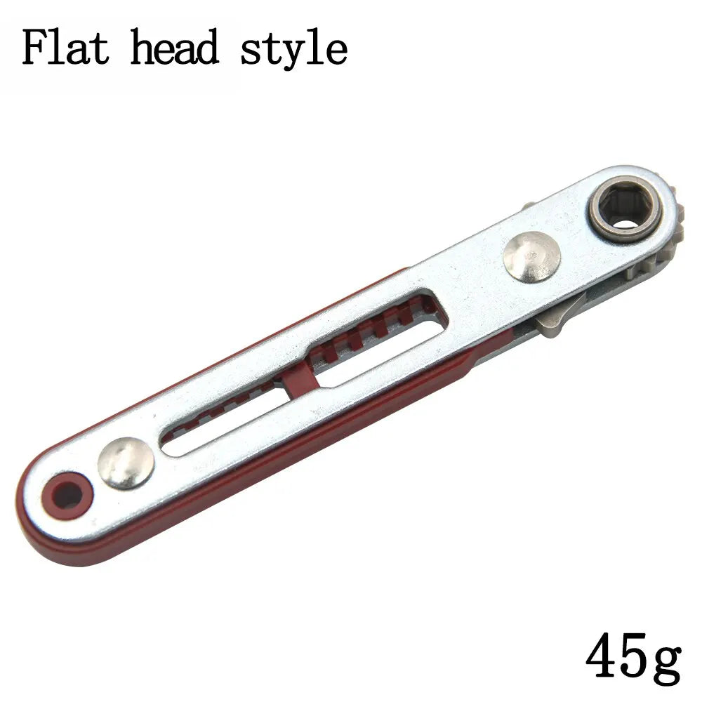 Multifunctional Bidirectional Ratchet Screwdriver — Forward & Reverse Elbow Wrench with Flat and Cross Heads