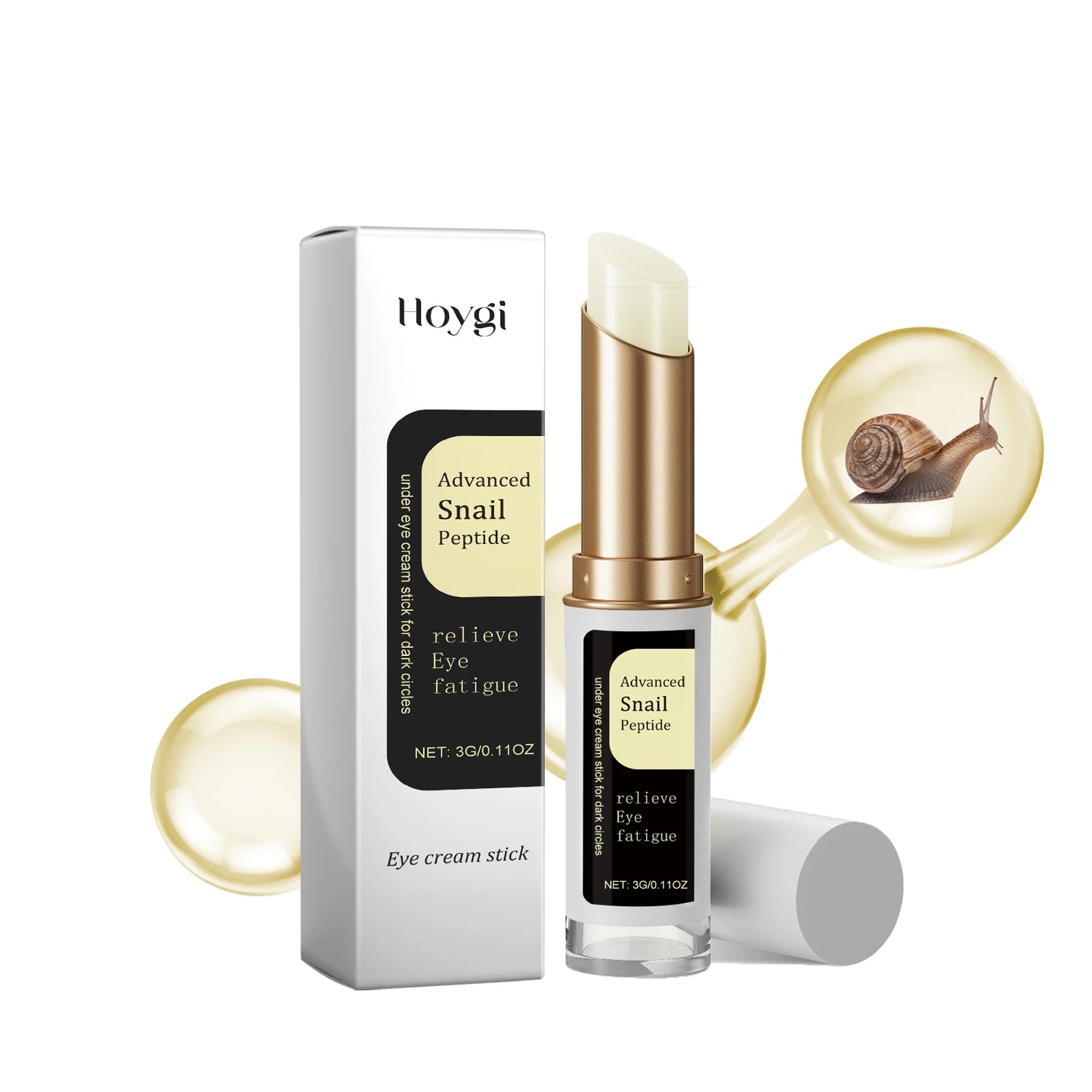 Snail Collagen Eye Cream Stick — Anti-Wrinkle, Dark Circle Remover, Firming & Moisturizing Eye Care for Puffiness and Fine Lines