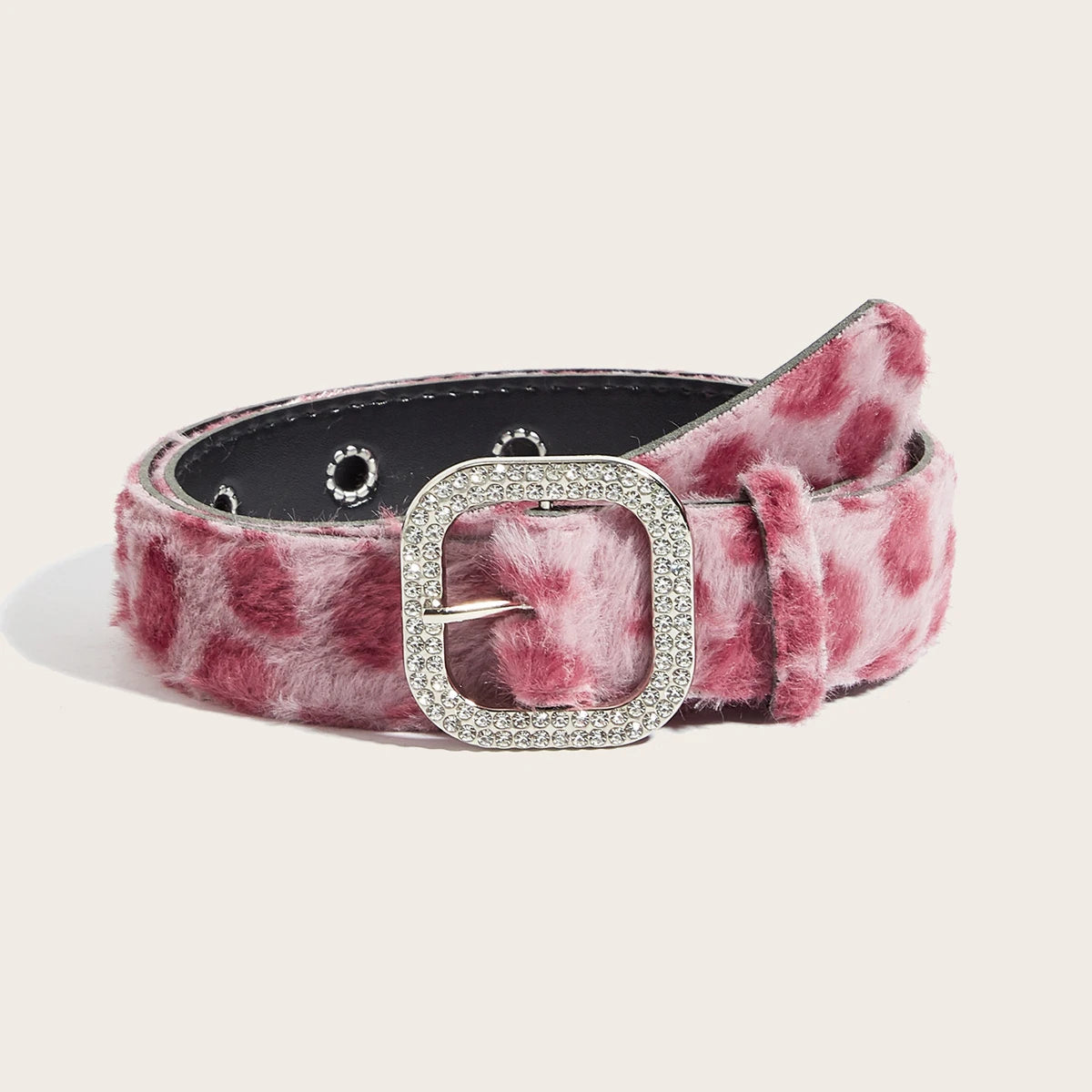Gothic Y2K Faux Fur Belt - Women’s Punk Hip Hop Waistband for Jeans & Winter Fashion
