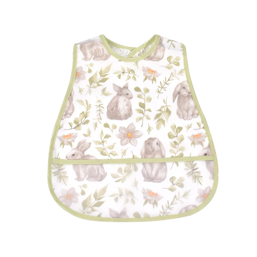 Adjustable Baby Bibs - Waterproof EVA Cotton Cartoon Feeding Bibs with Burp Cloth for Boys & Girls